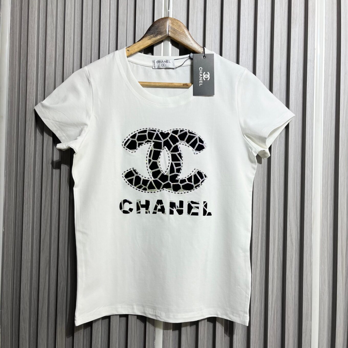 WhatsApp Image 2025-06-16 at 12.37.17 PM Chanel White 3D Logo Tshirt For Women