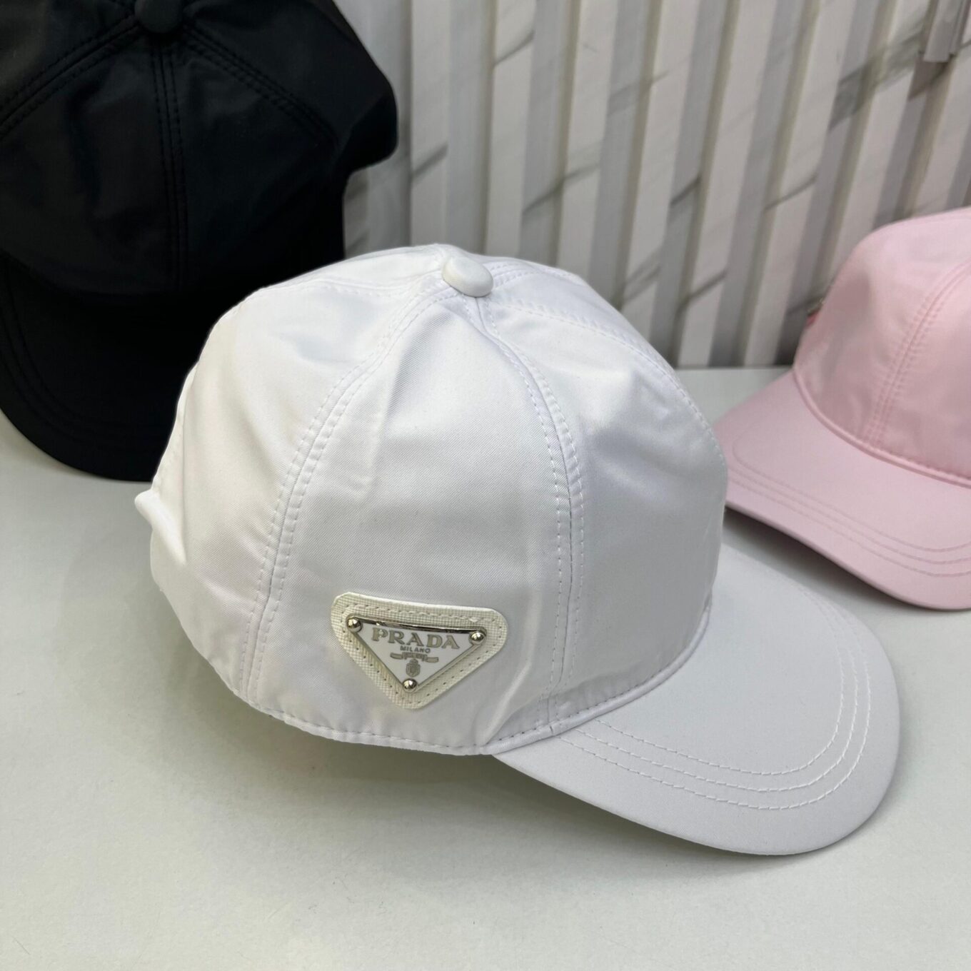 Prada White Baseball Cap