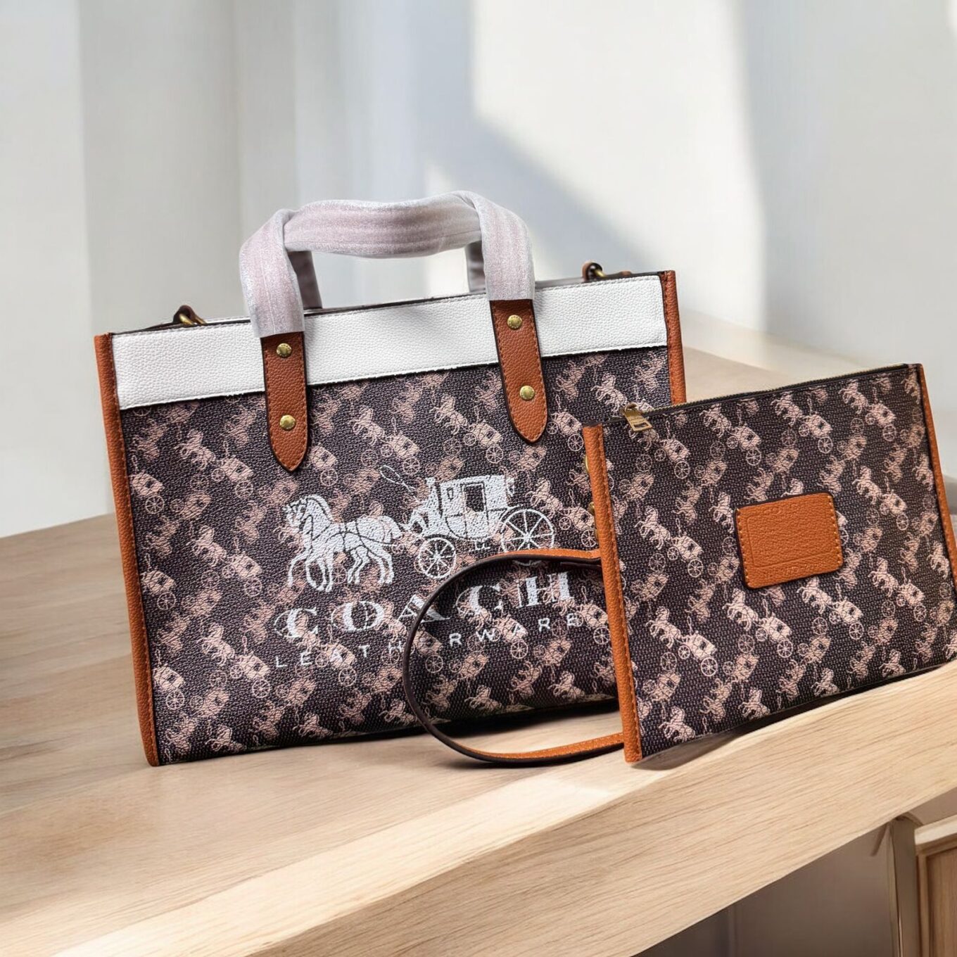 WhatsApp Image 2025-07-01 at 11.30.41 AM Coach Leatherware Brown Field Tote (With box)