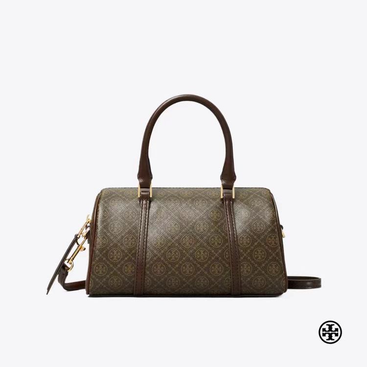 Tory Burch Jacquard Coffee Boston Bag