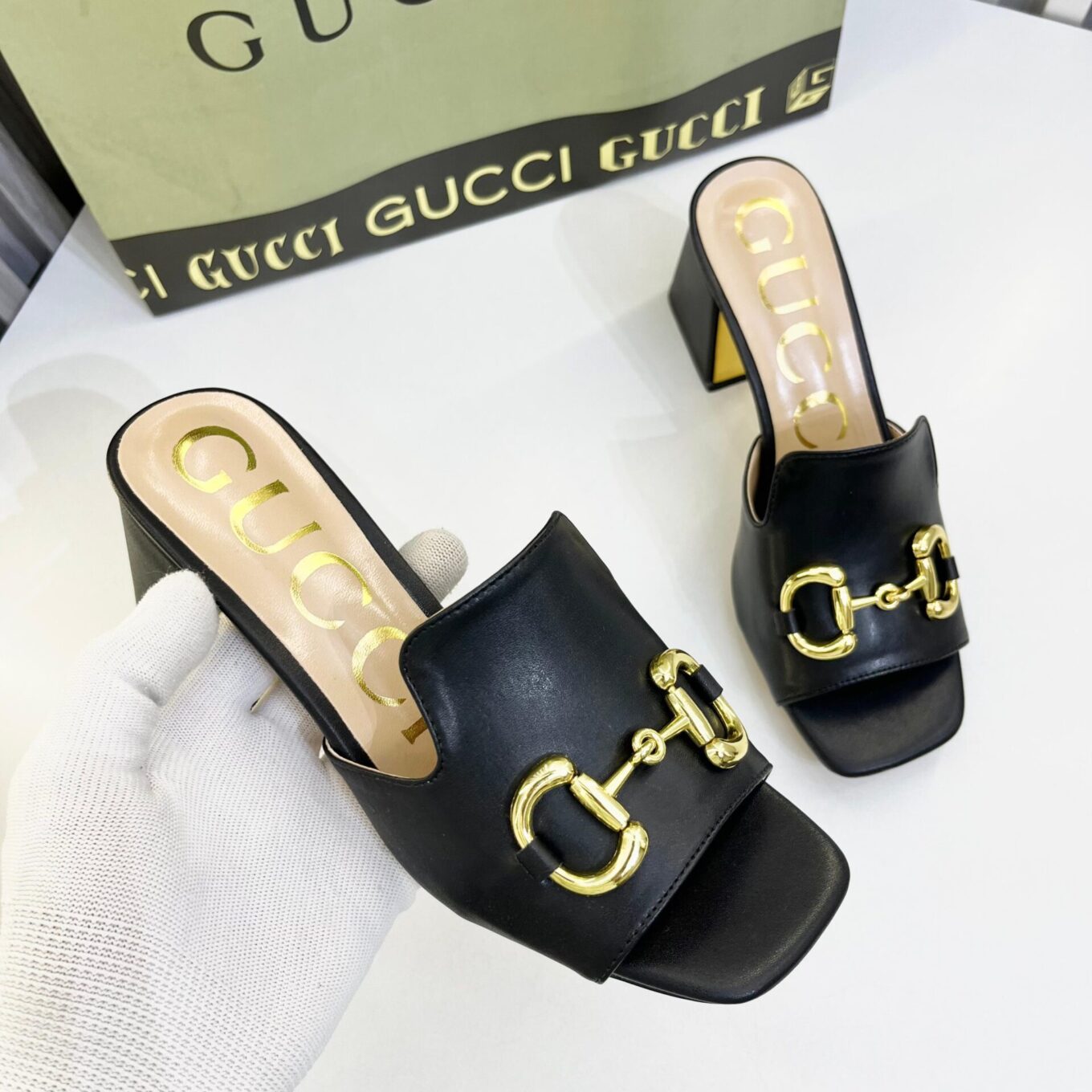 Gucci Alpha Horsebit Black Mules