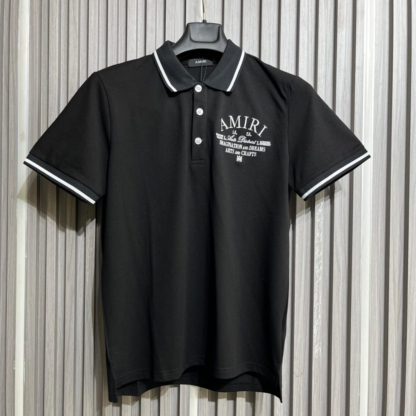 WhatsApp Image 2025-07-26 at 6.15.12 PM Amiri Logo Black Men's Polo Tshirt