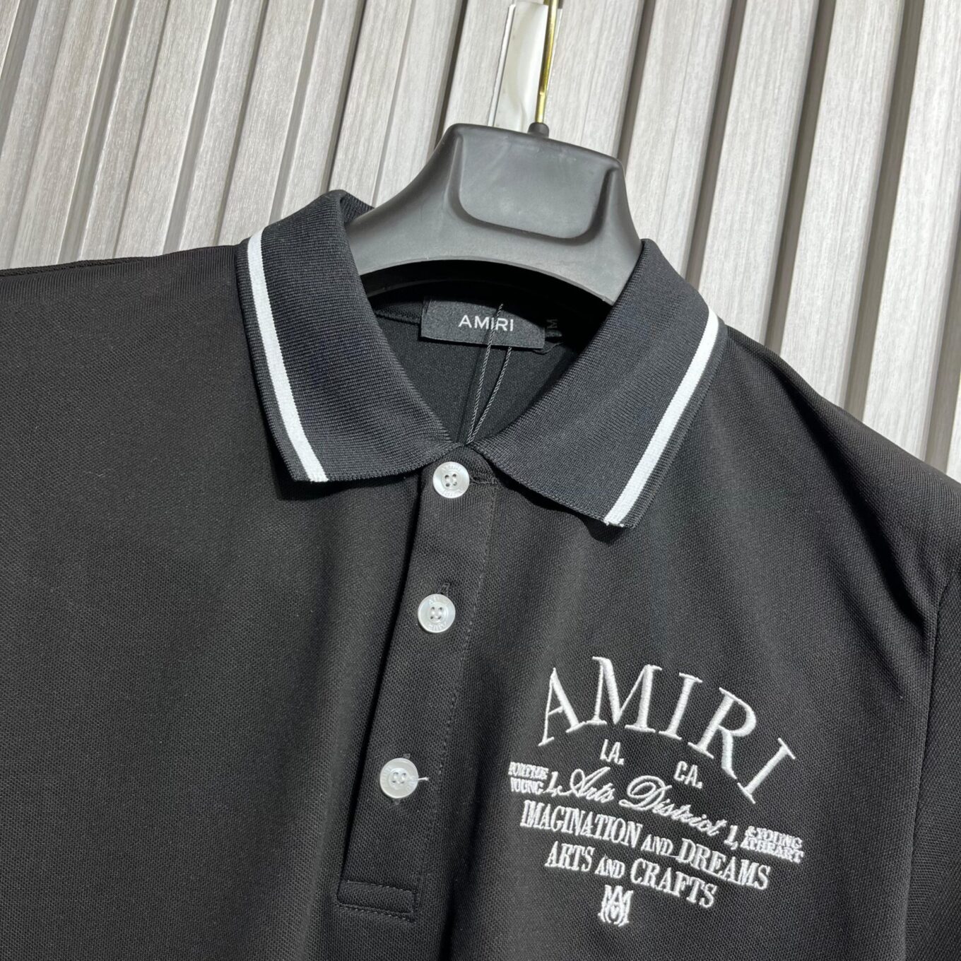 WhatsApp Image 2025-07-26 at 6.15.15 PM Amiri Logo Black Men's Polo Tshirt
