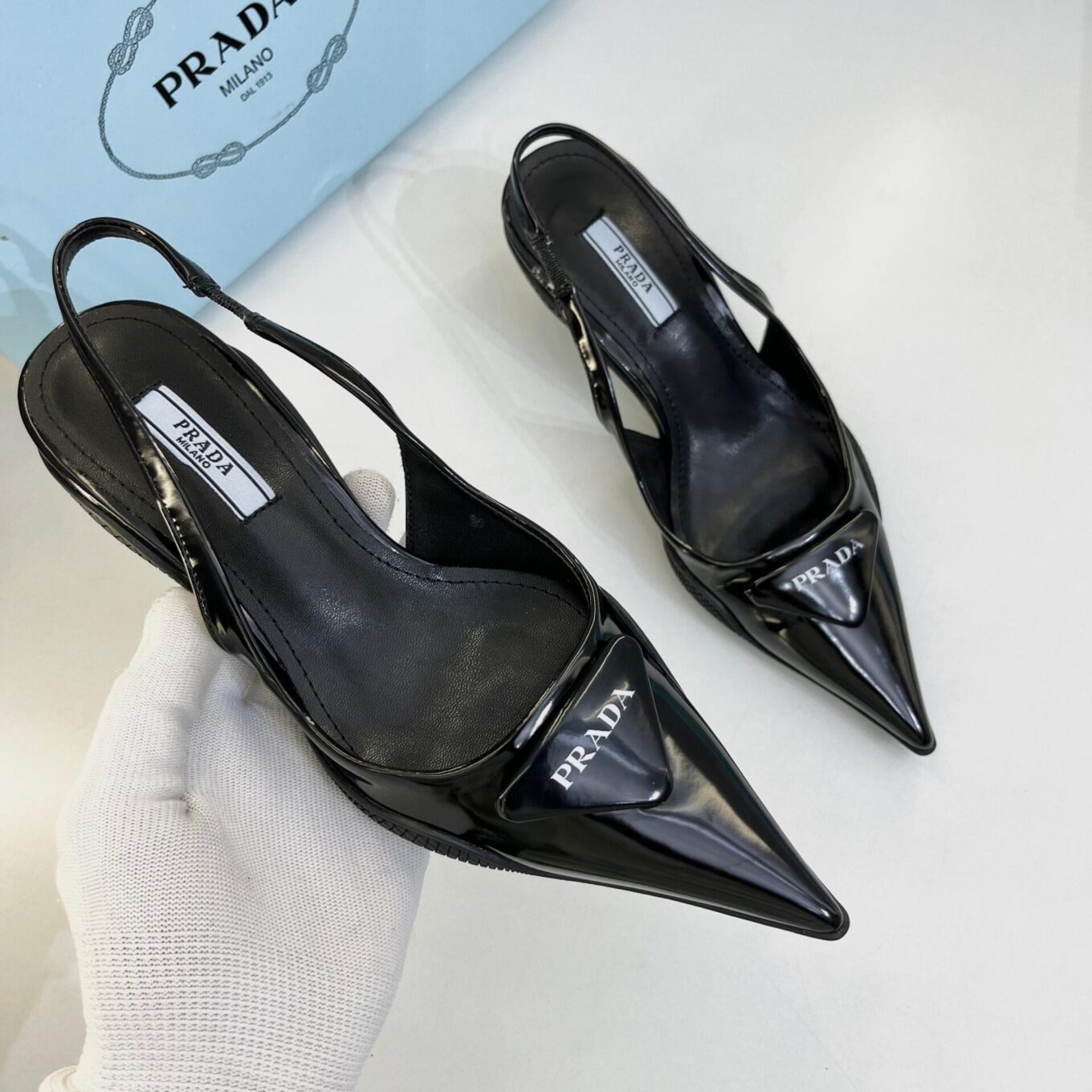 WhatsApp Image 2025-08-04 at 2.28.36 PM (2) Prada Patent Black Slingback Pump