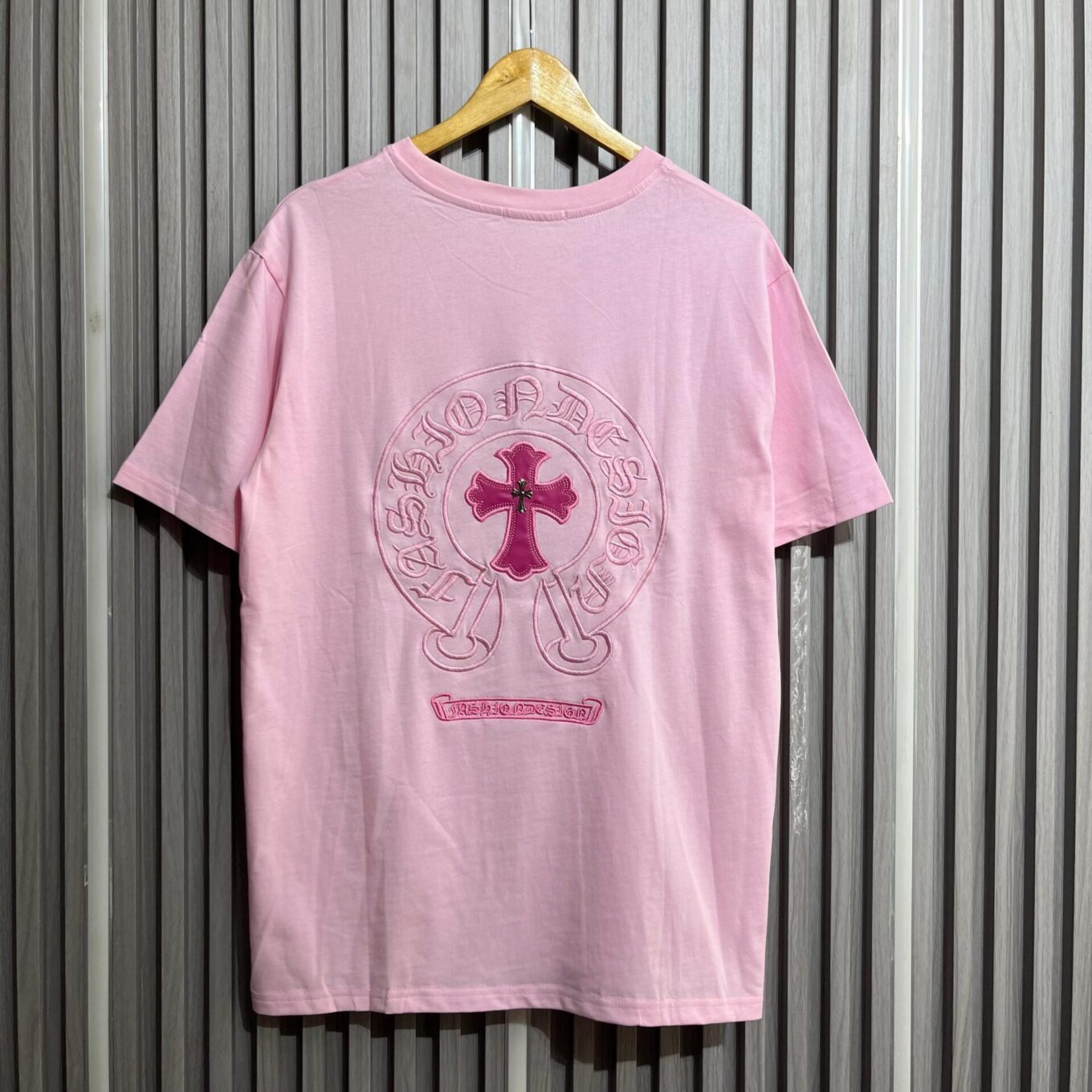 Chrome Hearts-Inspired Pink Oversized T-Shirt for Women