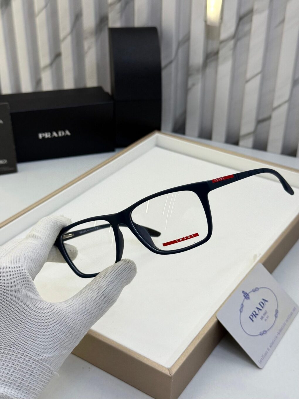 Prada Rectangle Unisex Black Optical Frame