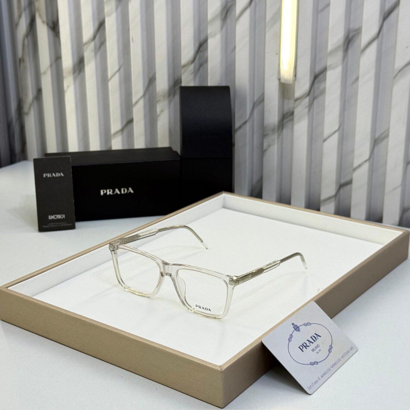 Prada Men Transparent Optical Frame