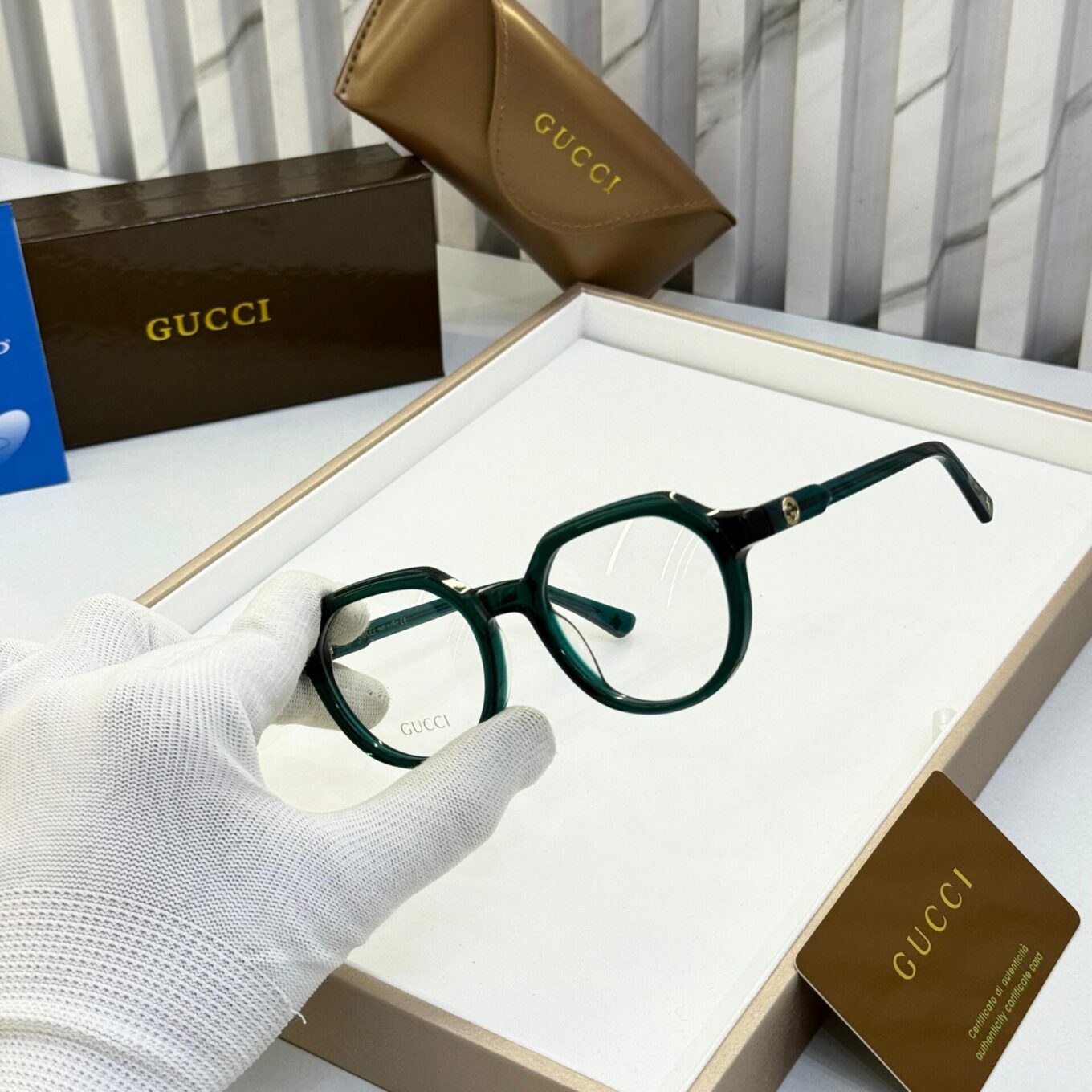 Gucci Round Darkgreen Unisex Eyeglass