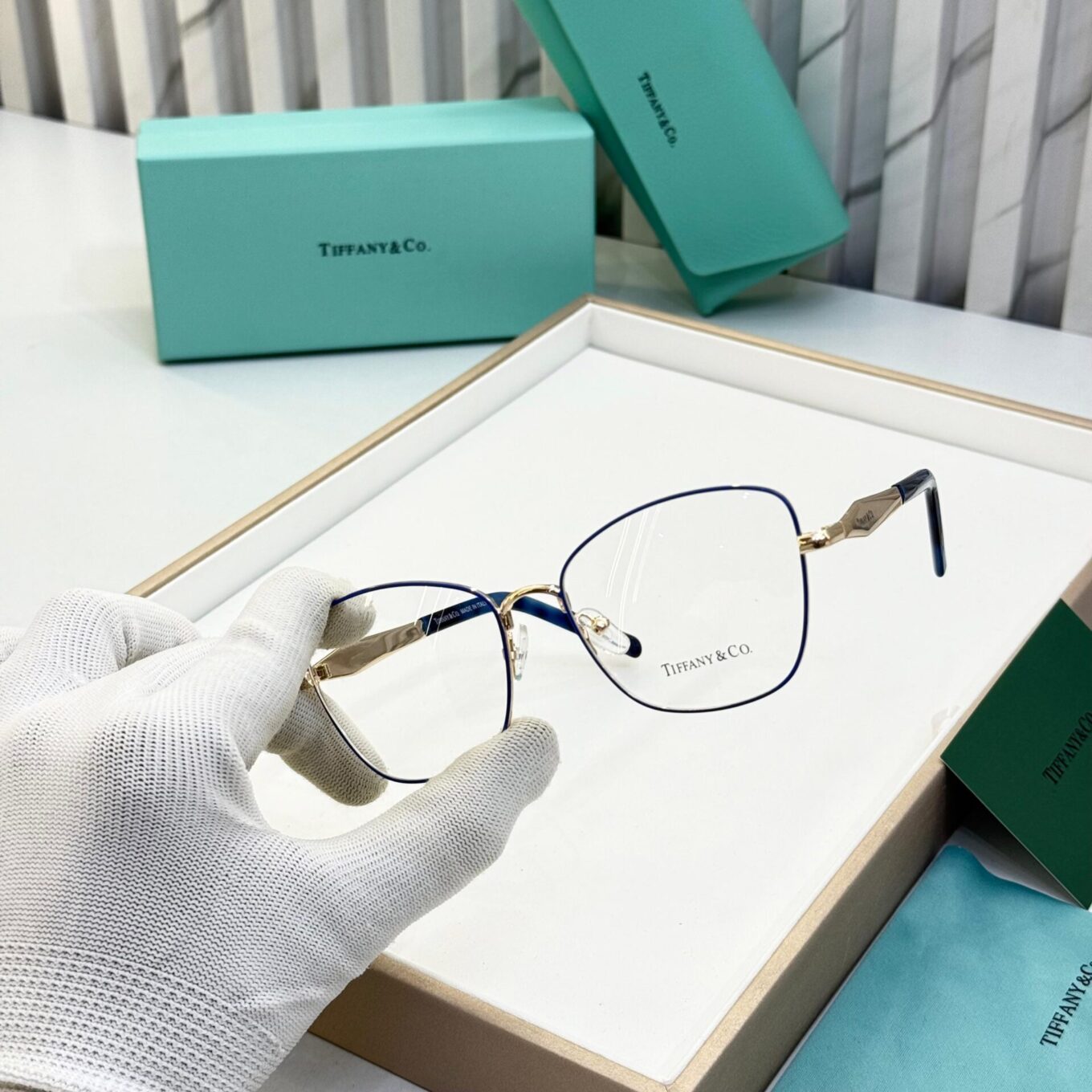 Tiffany & Co. Gold Blue Women's Eyeglasses