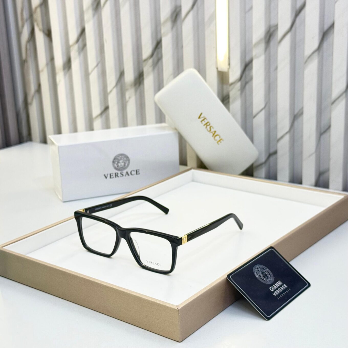 Versace Square Black Men's Eyeglasses