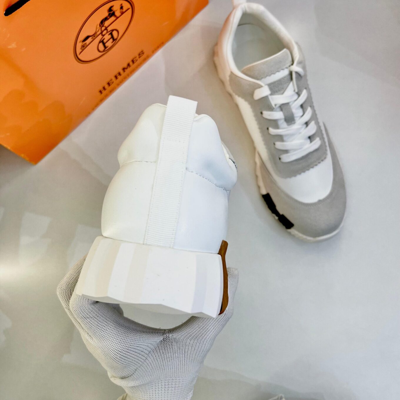 WhatsApp Image 2025-08-20 at 3.49.20 PM (2) Hermes Bouncing White Sneaker