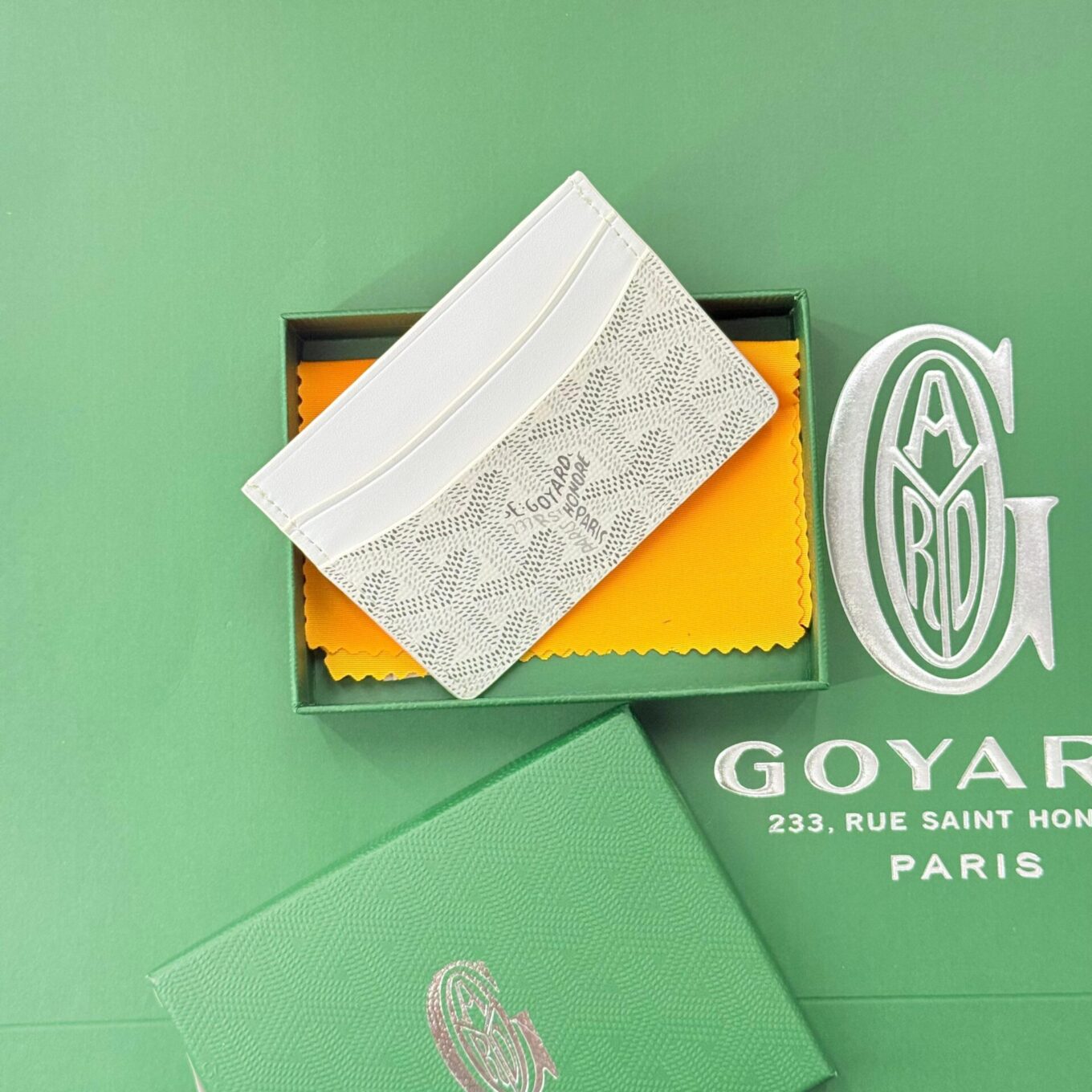 Goyard Saint Sulpice White Color Card Holder Wallet (With Box)