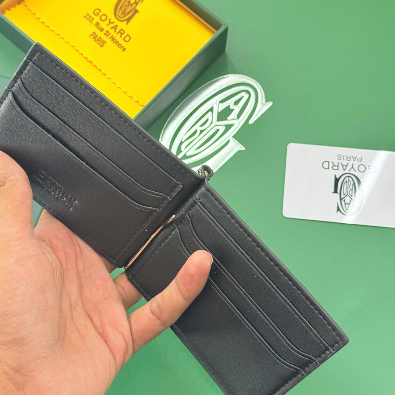 Goyard Saint Thomas Black Color Bill Fold Wallet (With Box)