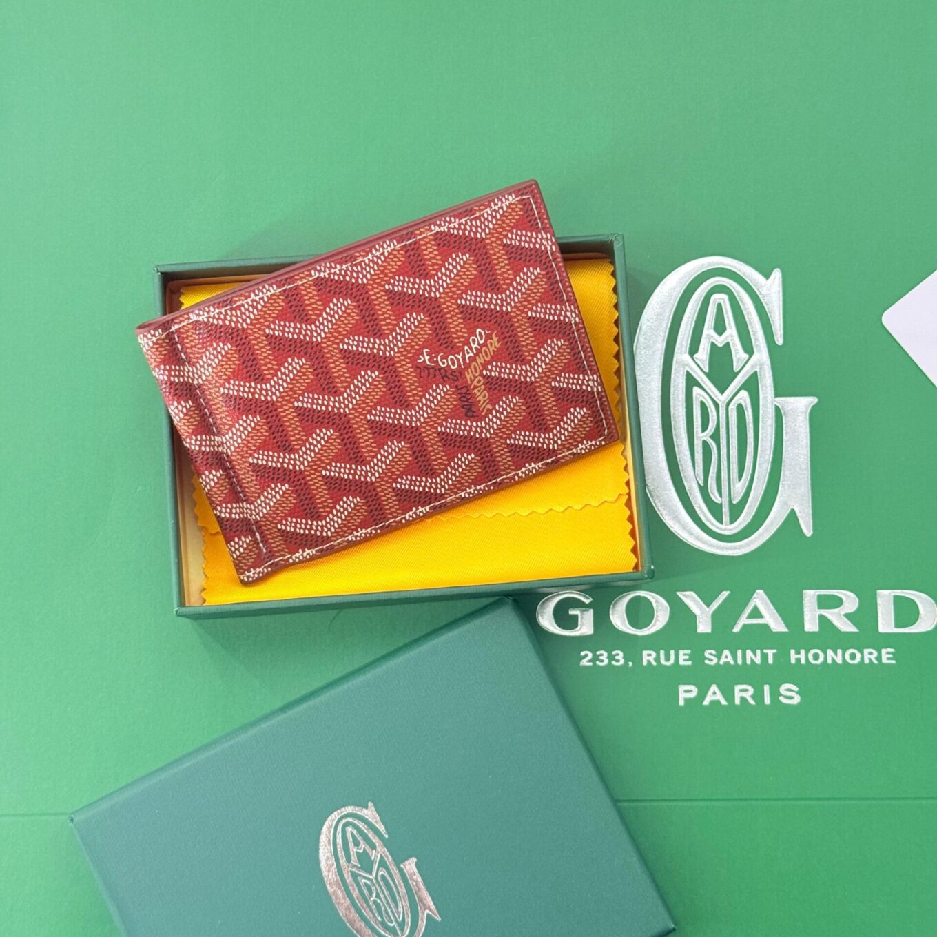 Goyard Saint Thomas Red Color Bill Fold Wallet (With Box)