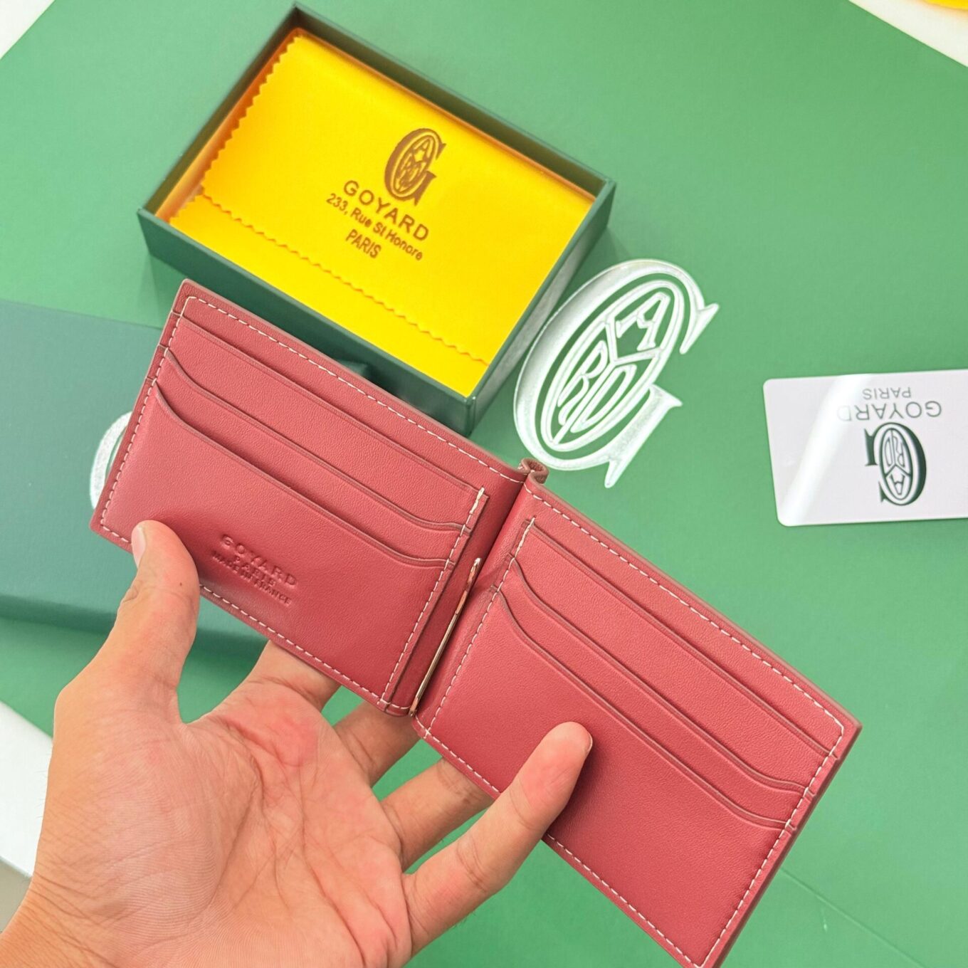 Goyard Saint Thomas Red Color Bill Fold Wallet (With Box)