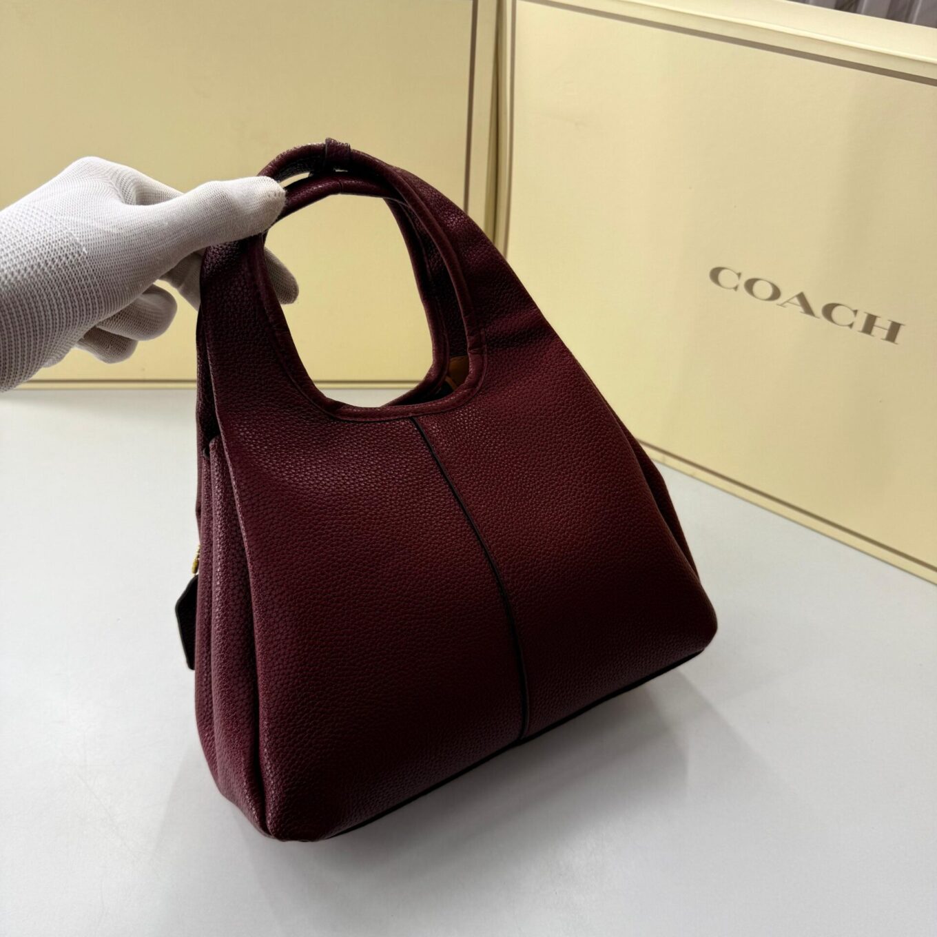 Coach Lana Maroon Color Shoulder Bag (With Box)