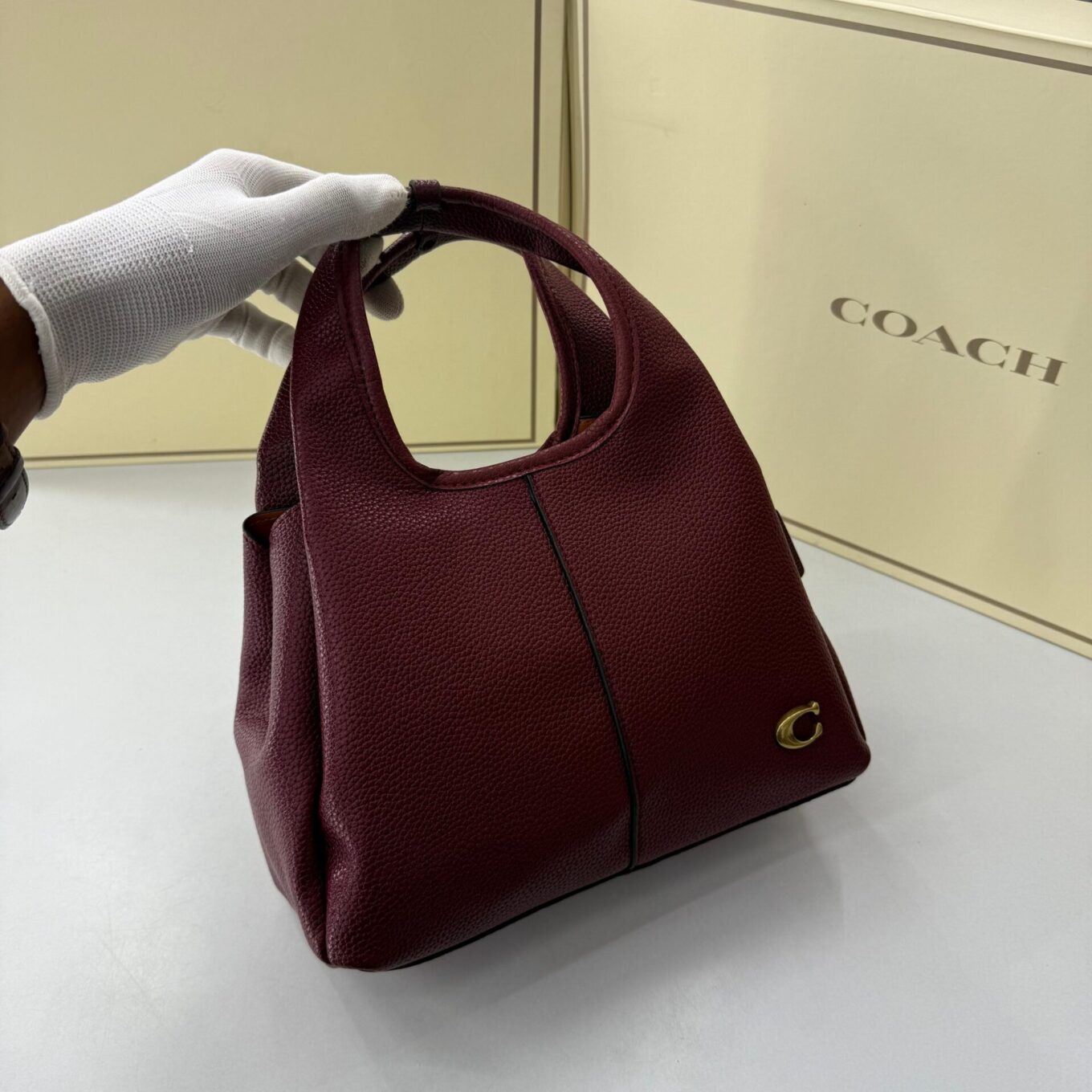 WhatsApp Image 2025-08-24 at 2.32.58 PM Coach Lana Maroon Color Shoulder Bag (With Box)