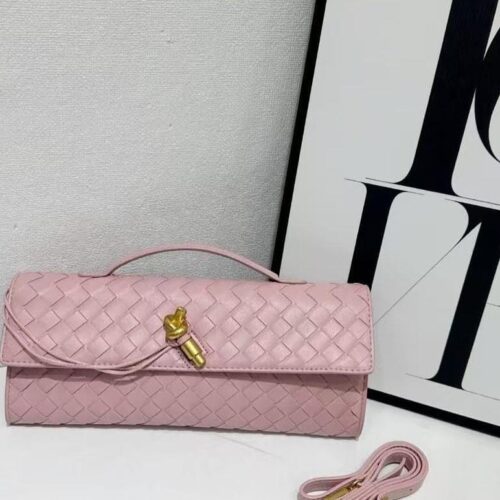 Bottega Veneta Pink Long Andiamo Clutch Bag (With Box)