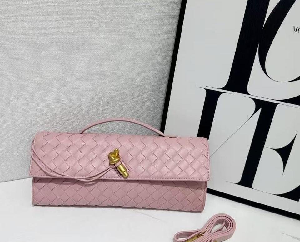 WhatsApp Image 2025-08-26 at 7.59.40 PM Bottega Veneta Pink Long Andiamo Clutch Bag (With Box)