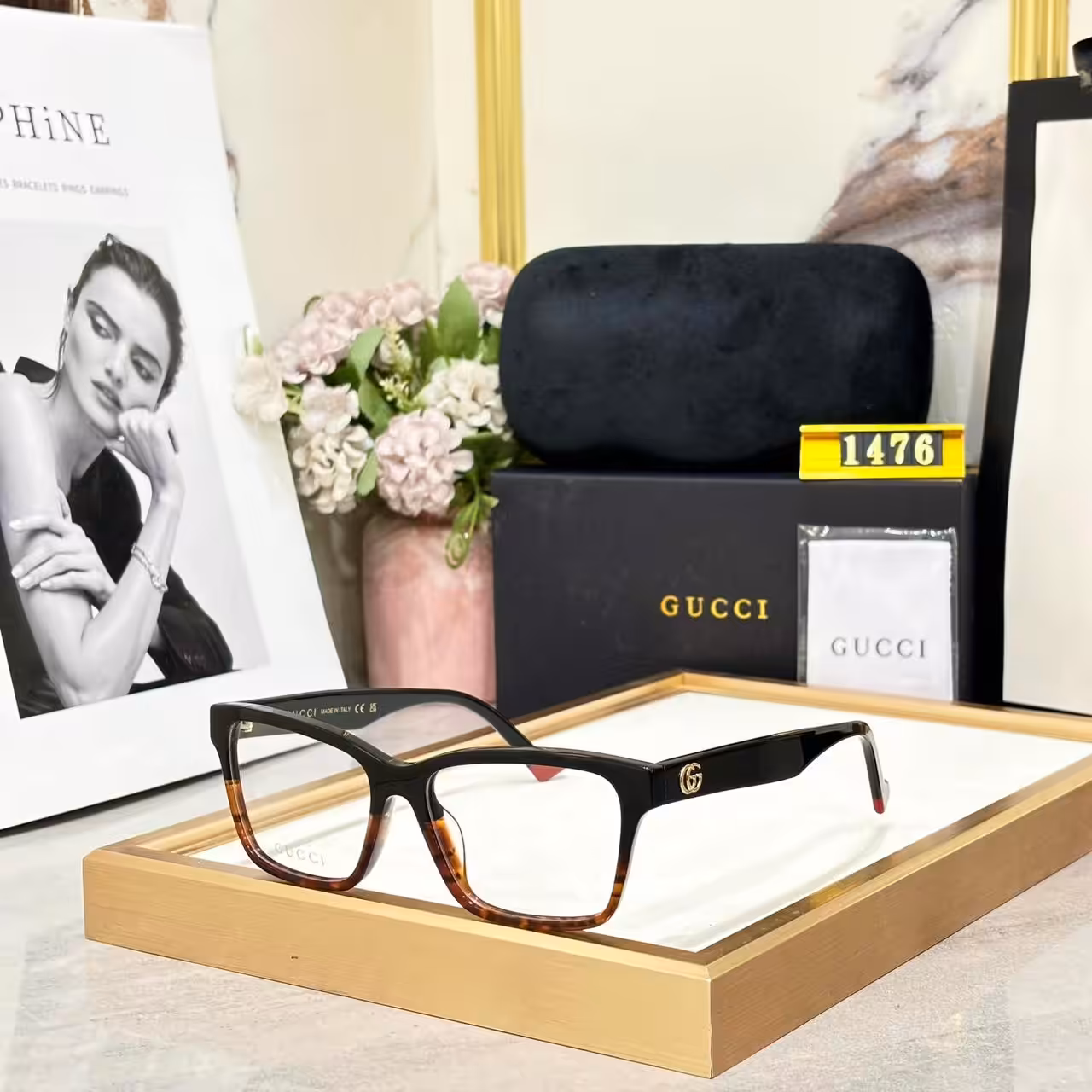 Gucci Rectangle Unisex Eyeglass