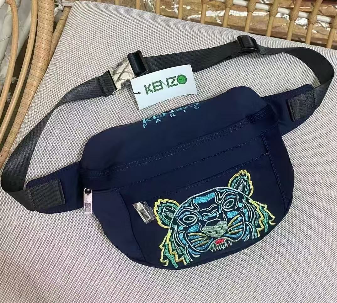 Kenzo White Canvas Tiger Belt Bag