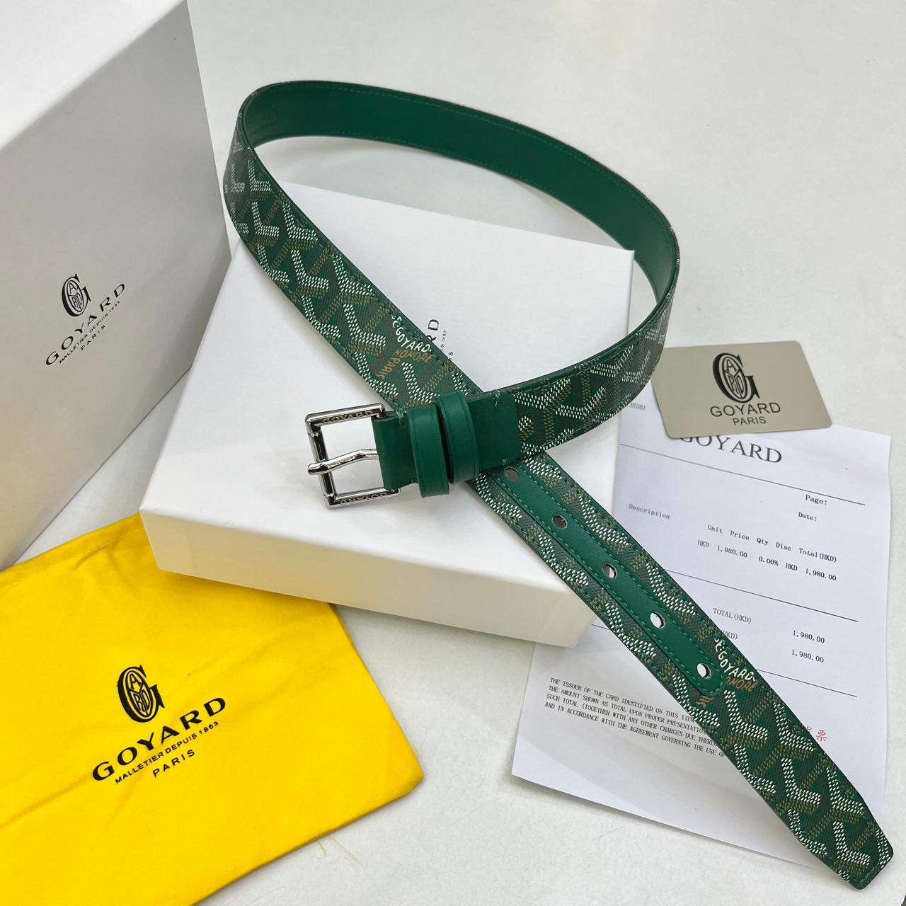Goyard Green Monogram Belt