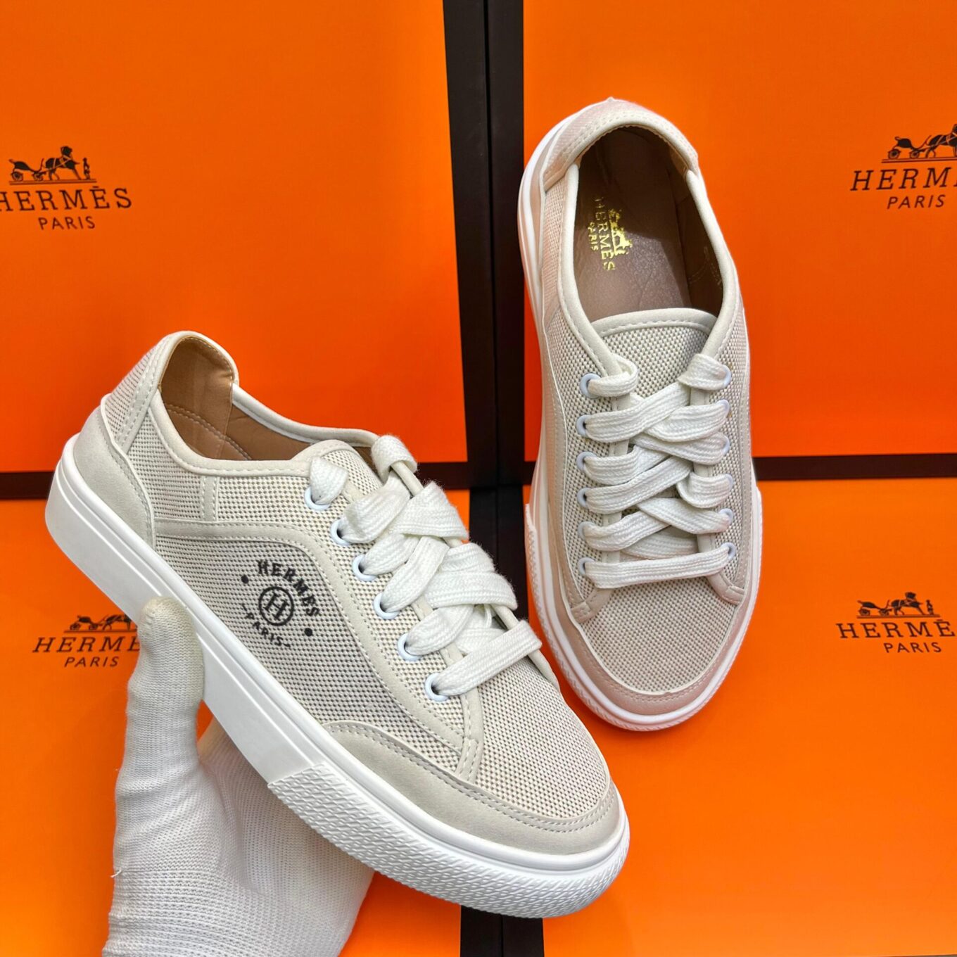 WhatsApp Image 2025-09-04 at 3.12.42 PM (2) Hermes Beige Get Sneaker
