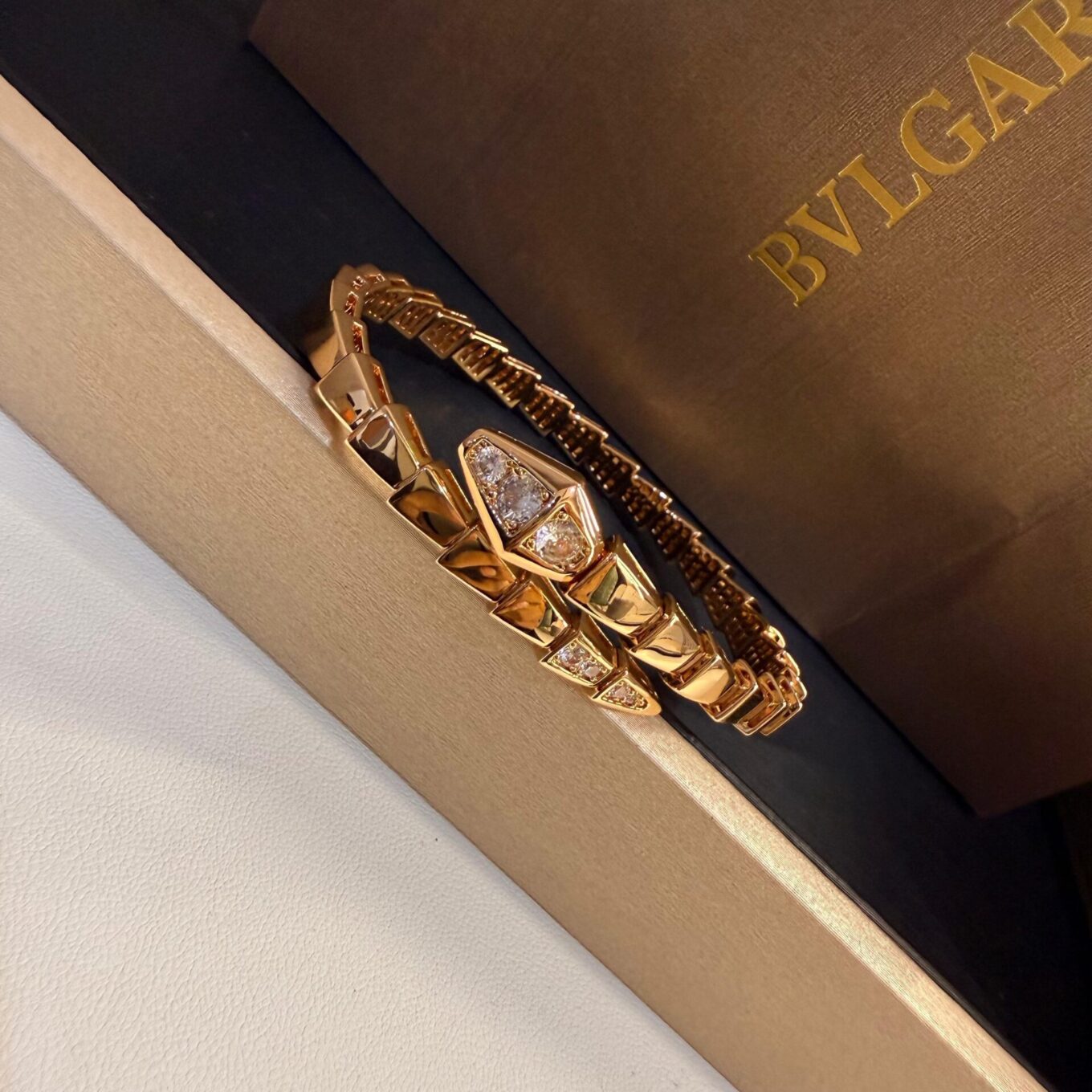 Bvlgari Serpenti Viper Rose Gold Color Bracelet