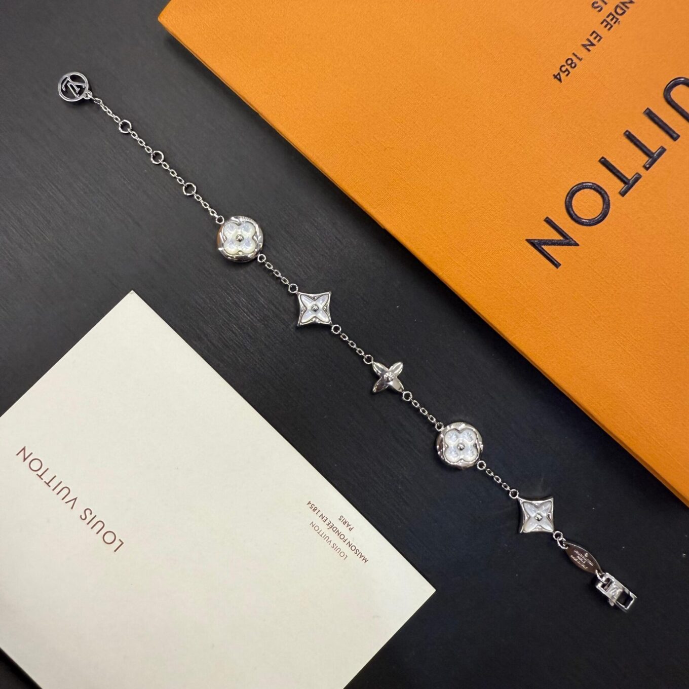 Louis Vuitton Iconic Flowragram Silver Color Bracelet