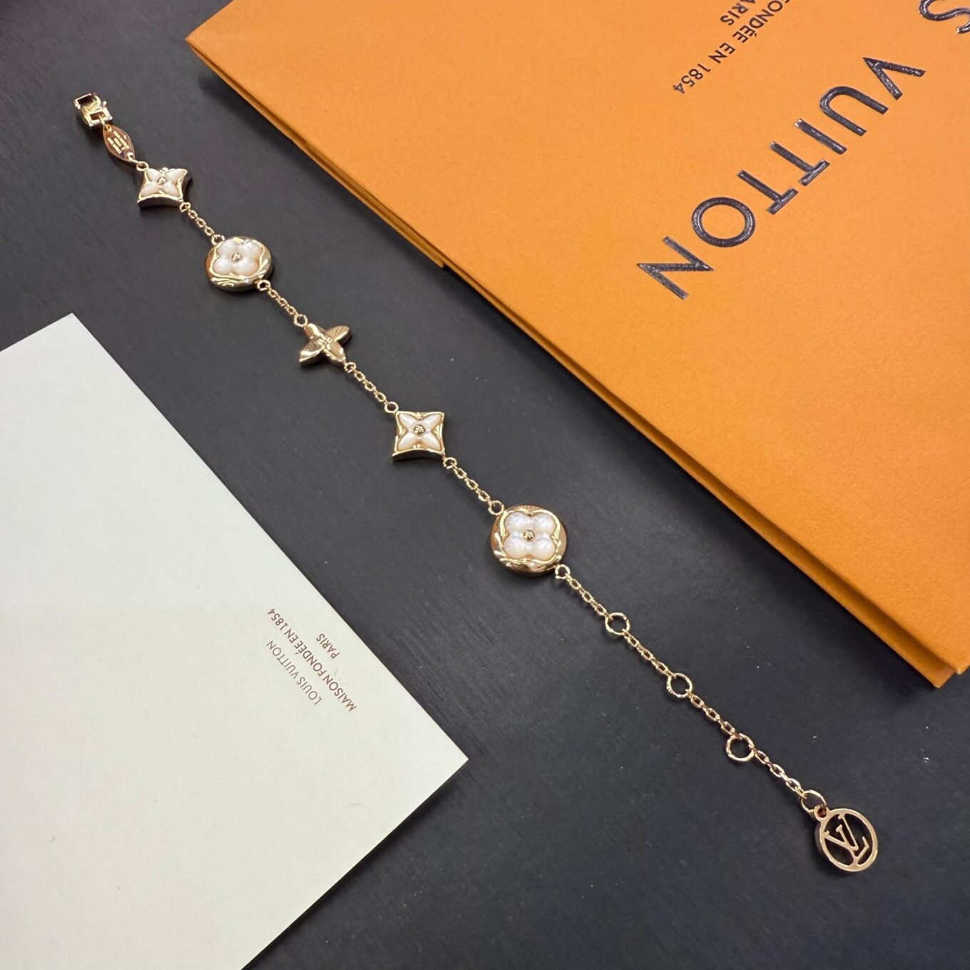 Louis Vuitton Iconic Flowragram Gold Color Bracelet