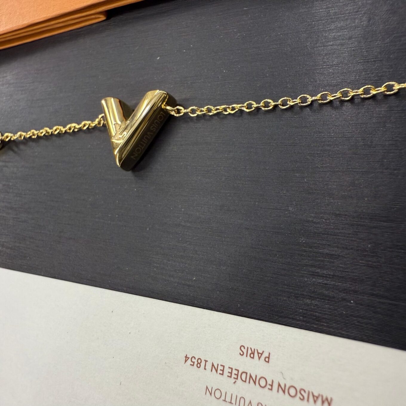Louis Vuitton V Gold Color Bracelet