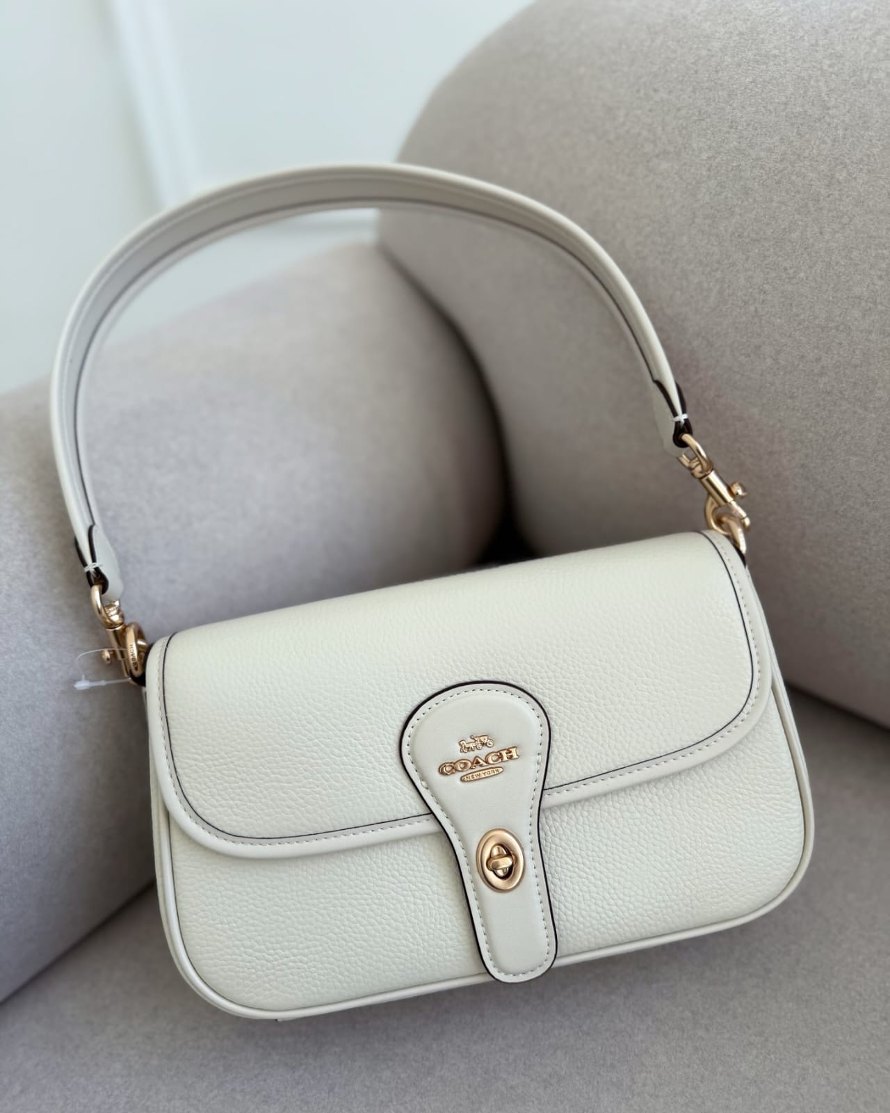 Coach Hadley Beige Shoulder Bag (With Box)