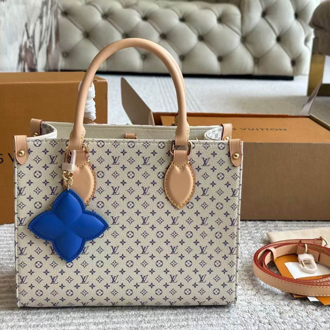 Louis Vuitton On The Go PM Beige Tote (With Double Box Packaging)