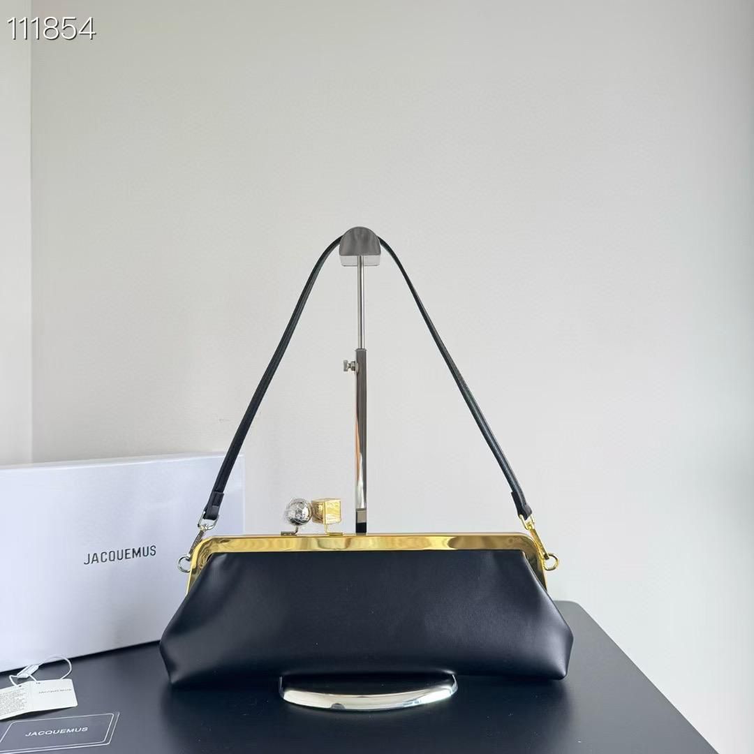 WhatsApp Image 2025-09-08 at 6.07.57 PM Jacquemus Salon Black Clutch Bag (With Box)