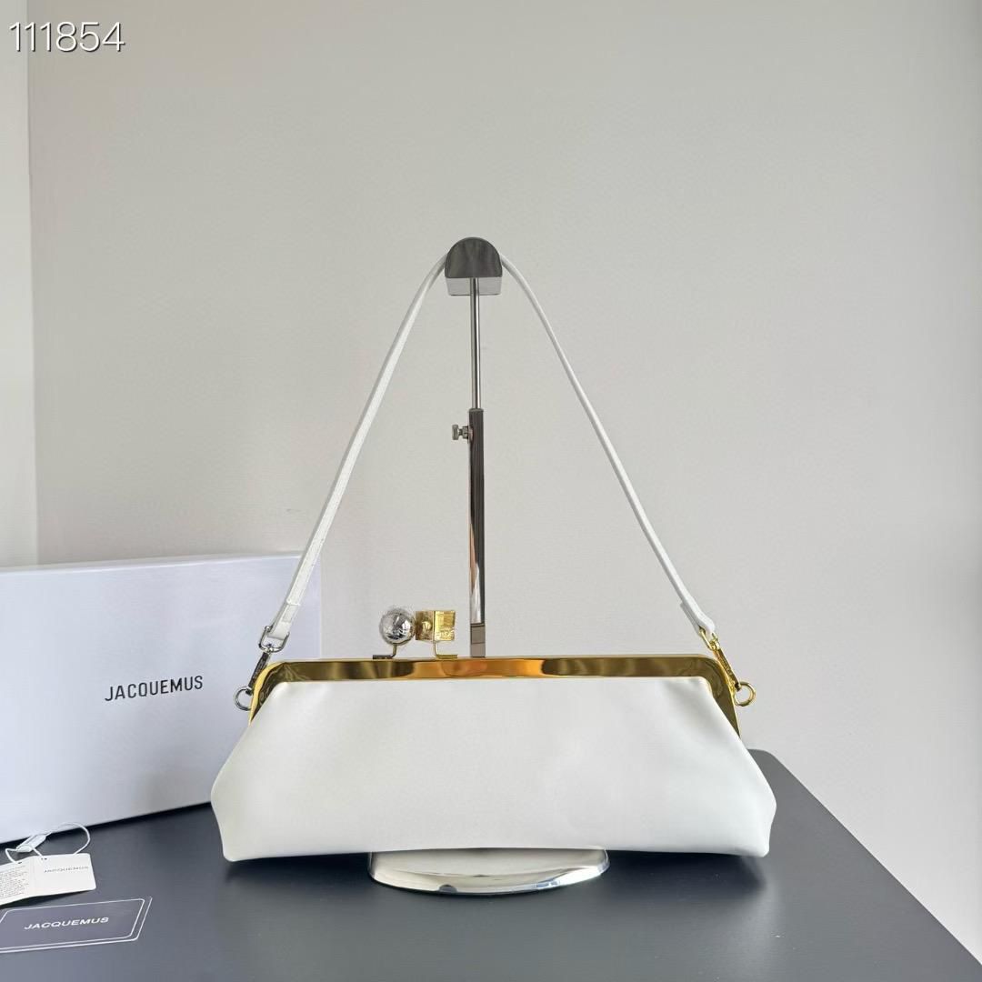 WhatsApp Image 2025-09-08 at 6.10.00 PM Jacquemus Salon White Clutch Bag (With Box)