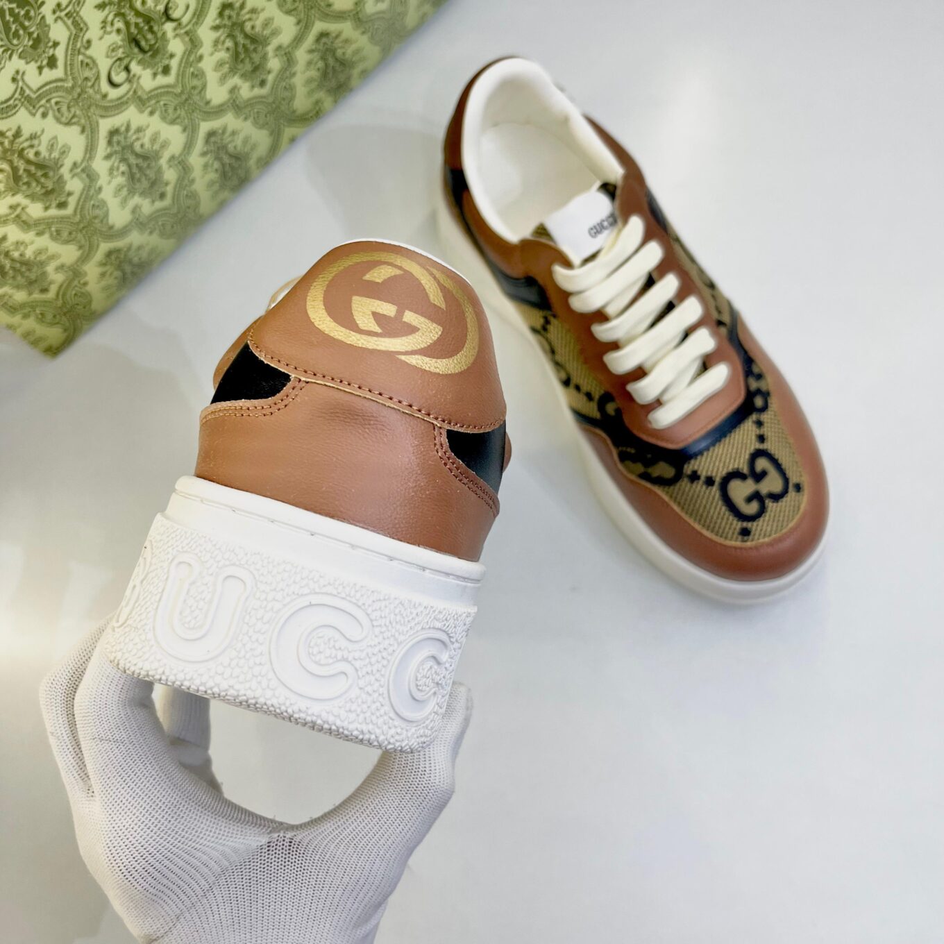WhatsApp Image 2025-09-08 at 7.50.48 PM (1) Gucci GG Brown Trainer Sneaker