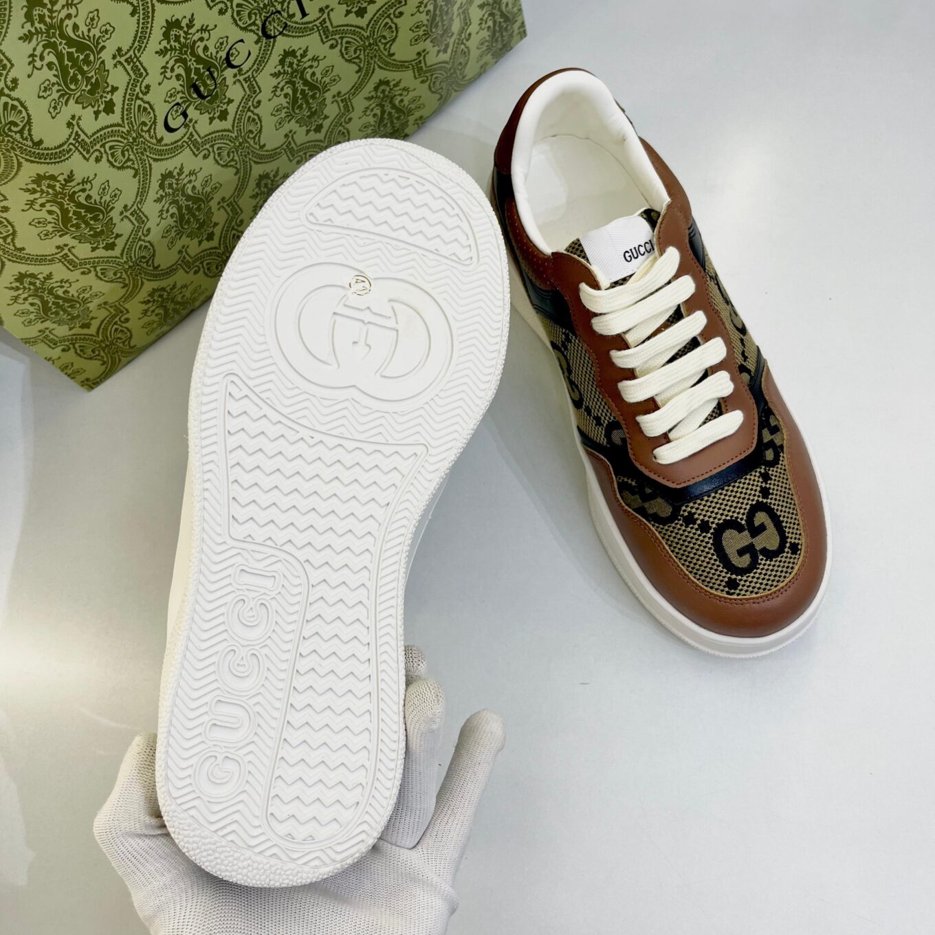 WhatsApp Image 2025-09-08 at 7.50.48 PM Gucci GG Brown Trainer Sneaker