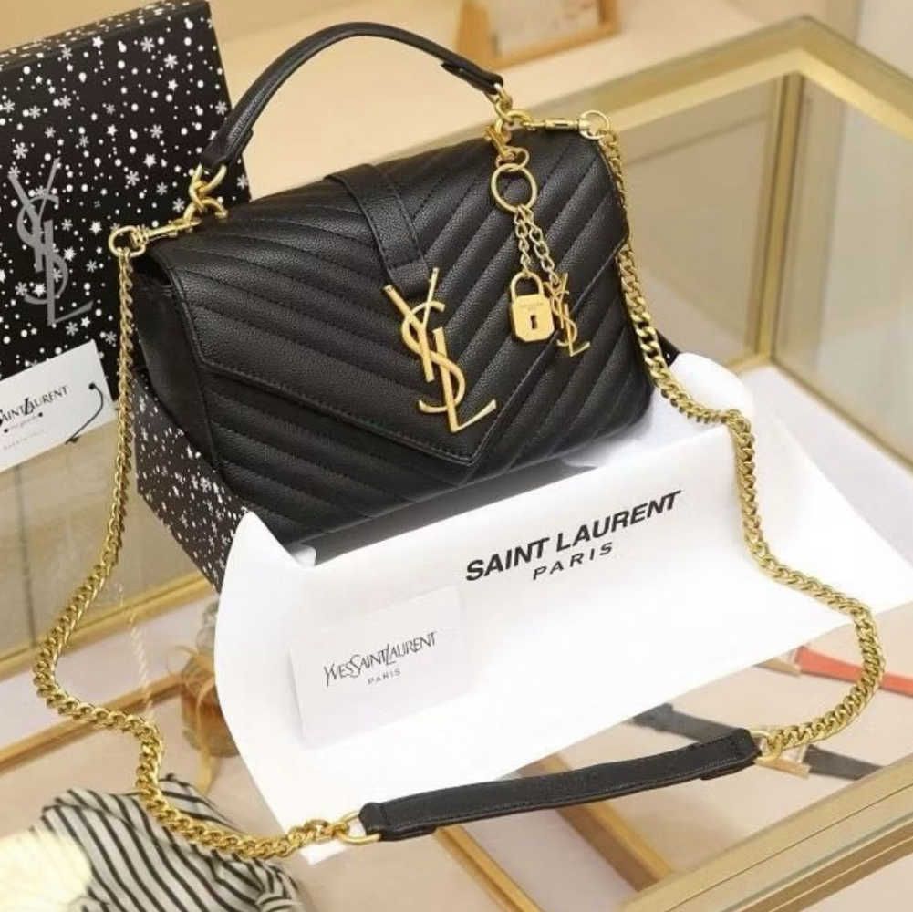 WhatsApp Image 2025-09-16 at 7.12.32 PM Ysl Grain Matelasse Black Medium Satchel Bag (With Box)