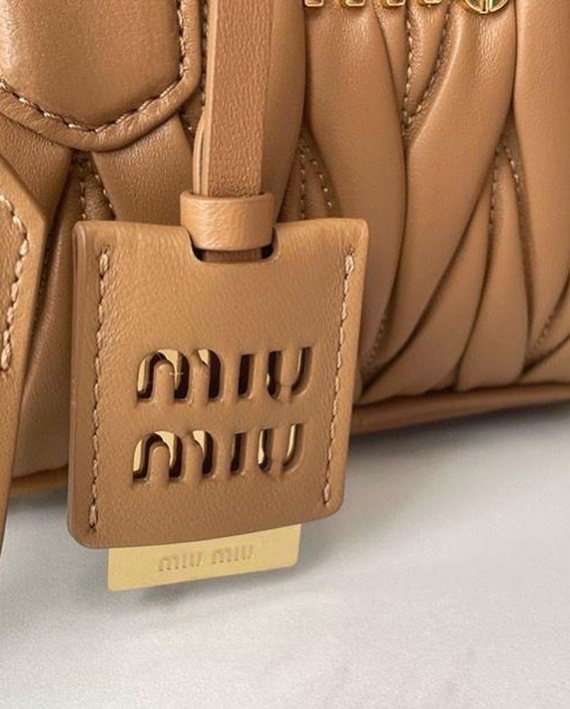 WhatsApp Image 2025-09-20 at 9.42.16 PM (1) Miu Miu Arcadie Matlasse Nappa Brown Bowling Bag (With Box)