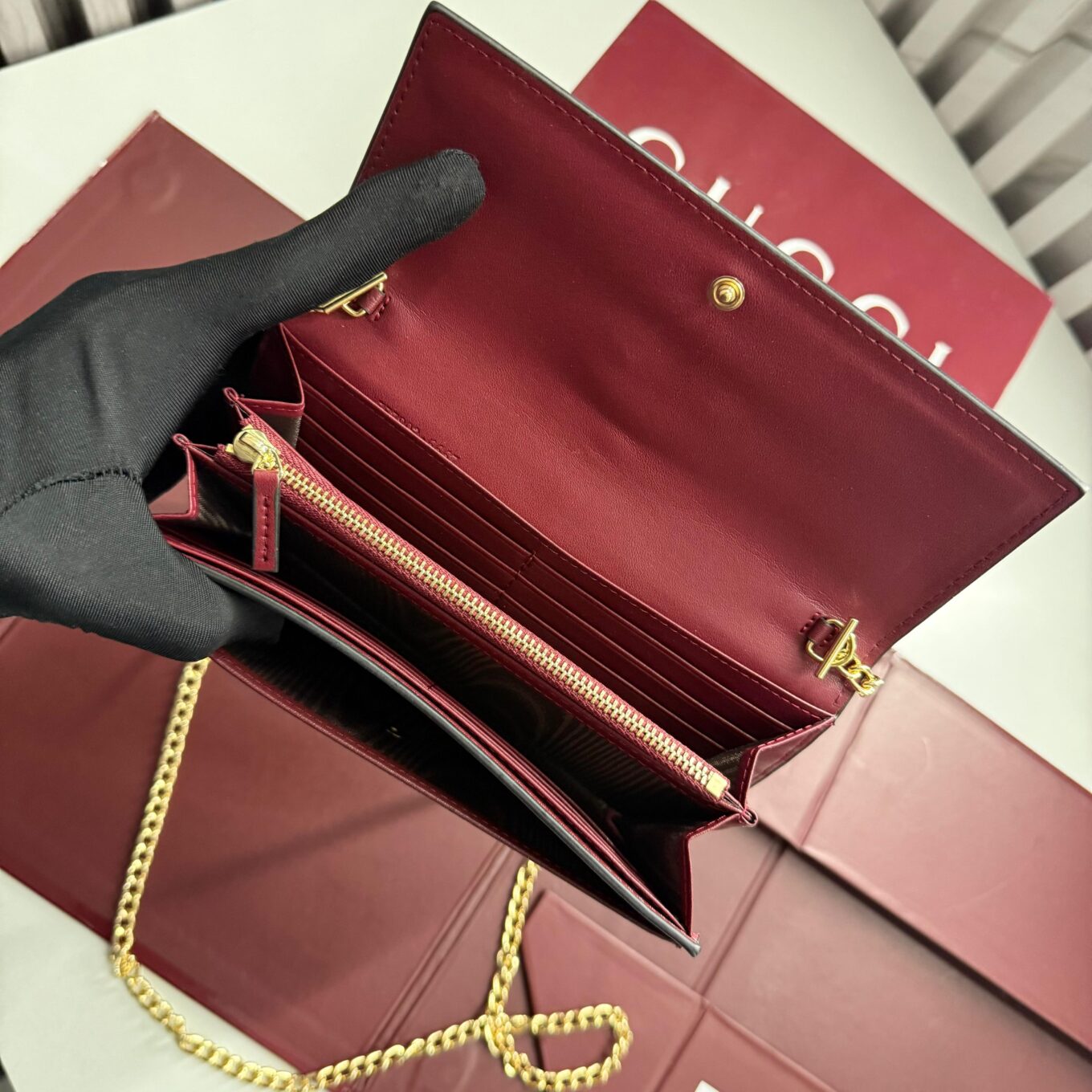 Gucci Softbit Premium Wine Colour Long Wallet
