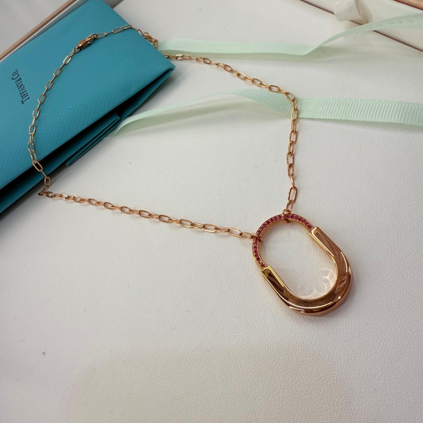 Tiffany & Co Lock Rose Edition Pendent Rosegold Necklace