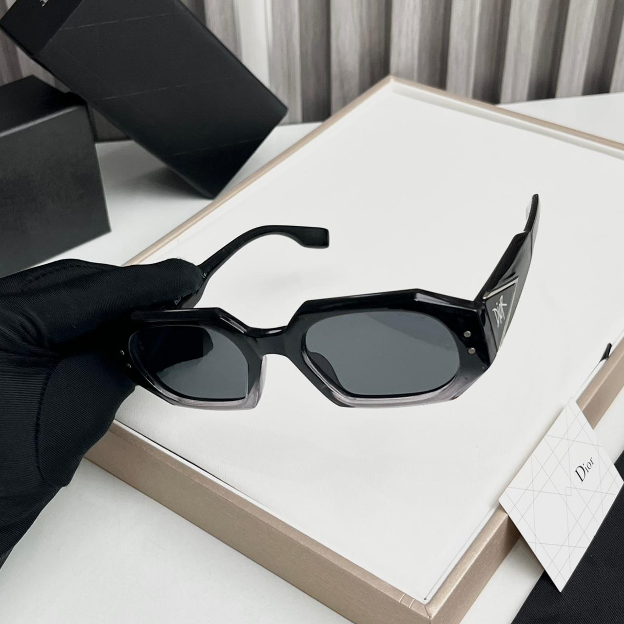 Dior Black &  Grey Rectangular Sunglass For Women