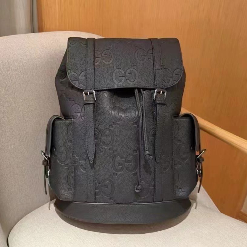 Gucci GG Embossed Black Jumbo Premium Backpack