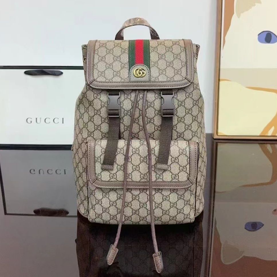 Gucci Ophidia Beige and Ebony Supreme Backpack