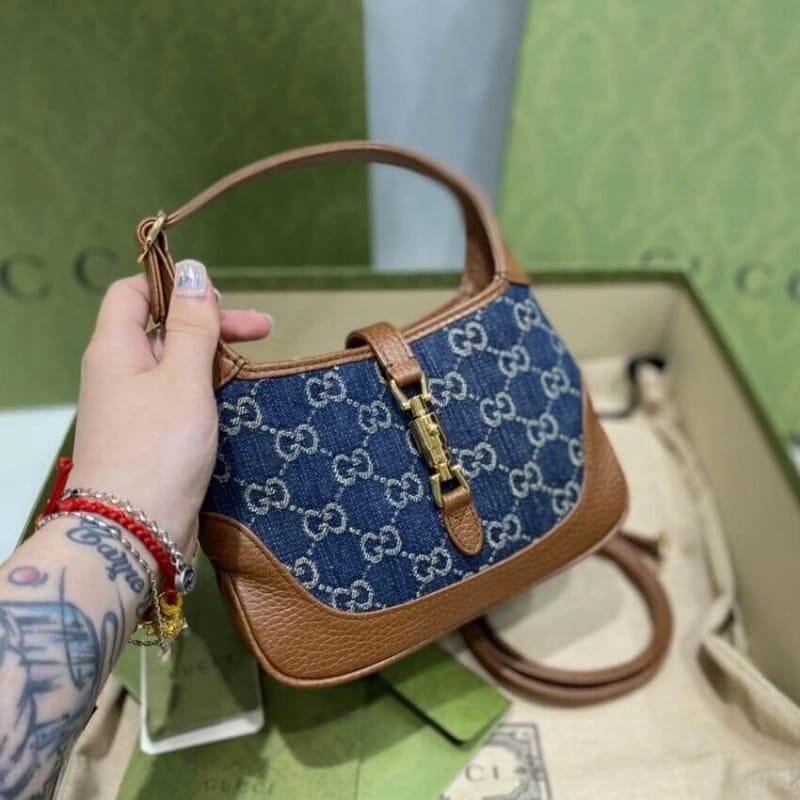 Gucci Jackie 1961 Denim Mini Shoulder Bag (With Box)