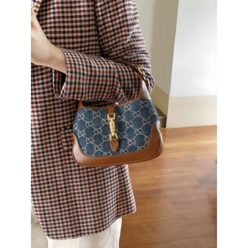 Gucci Jackie 1961 Denim Mini Shoulder Bag (With Box)