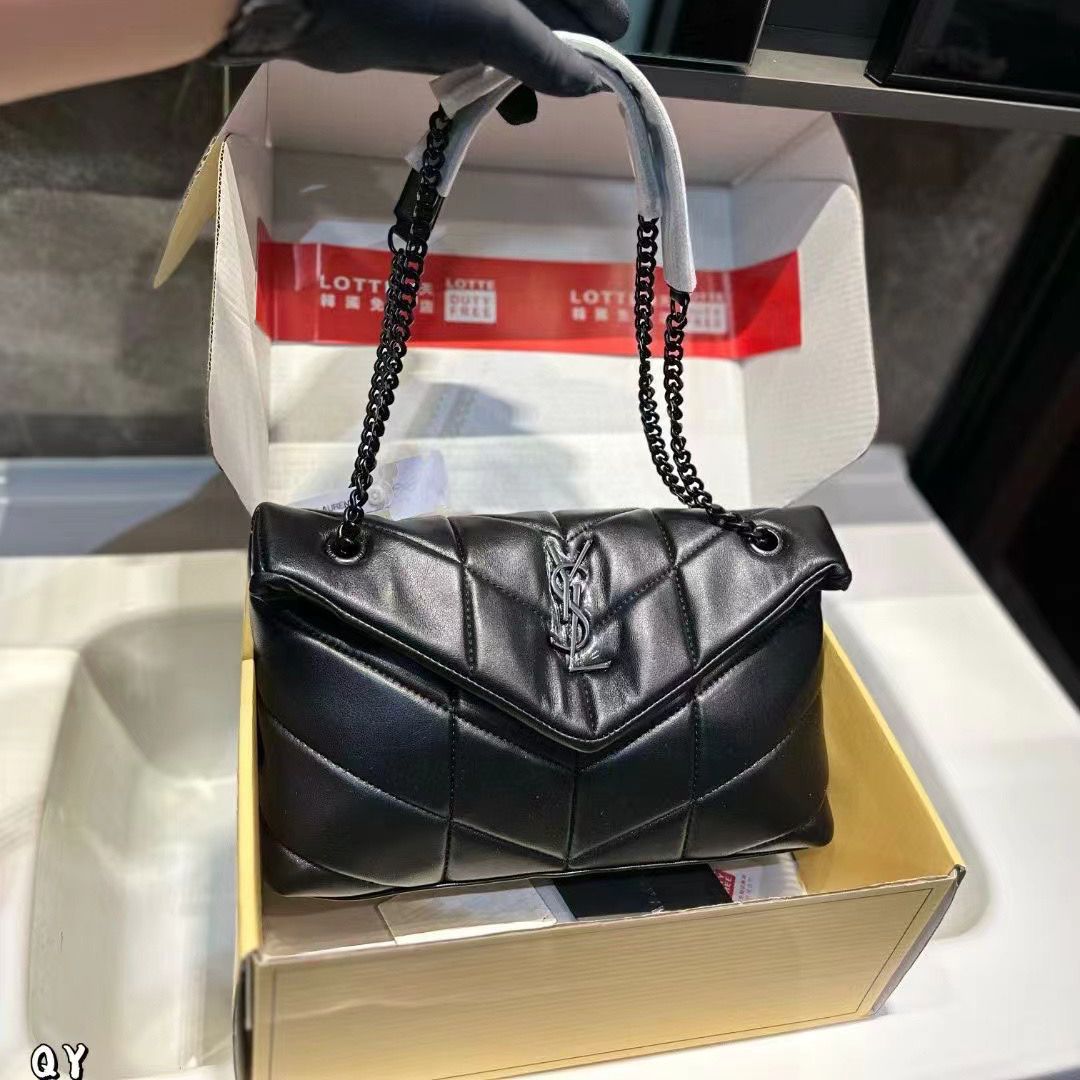 WhatsApp Image 2025-10-15 at 8.29.35 PM Ysl Loulou Puffer Full Black premium Shoulder Bag (With Double Box)