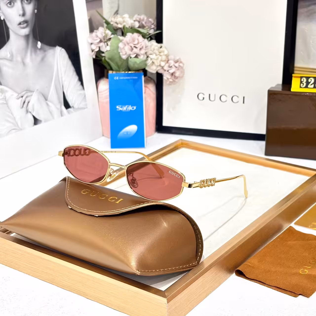 Gucci Oval Rose Pink Women’s Sunglass