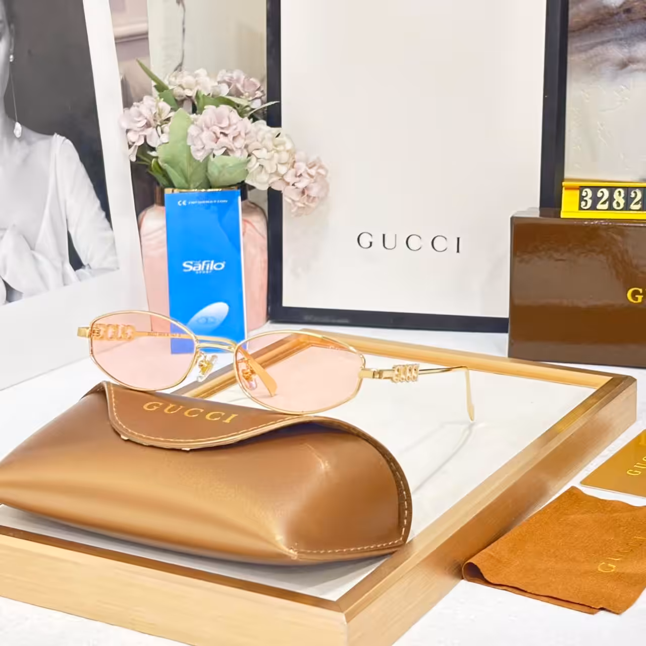 Gucci Oval Pink Women’s Sunglass