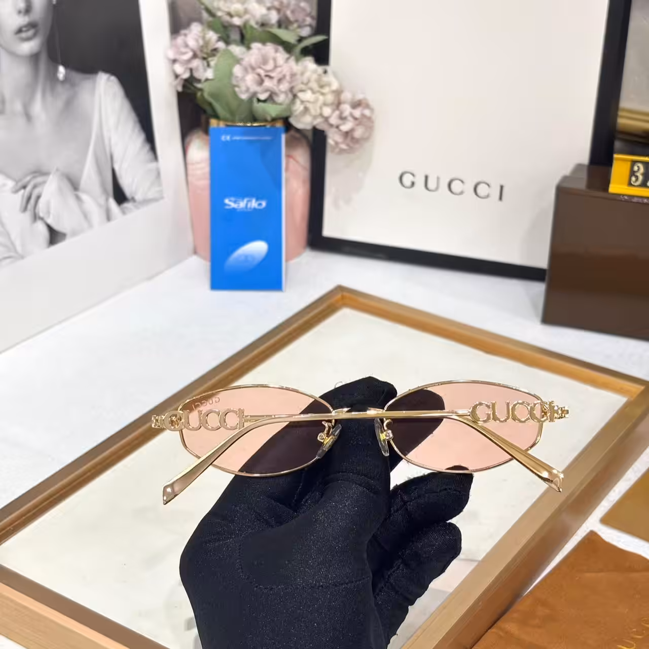 Gucci Oval Pink Women’s Sunglass